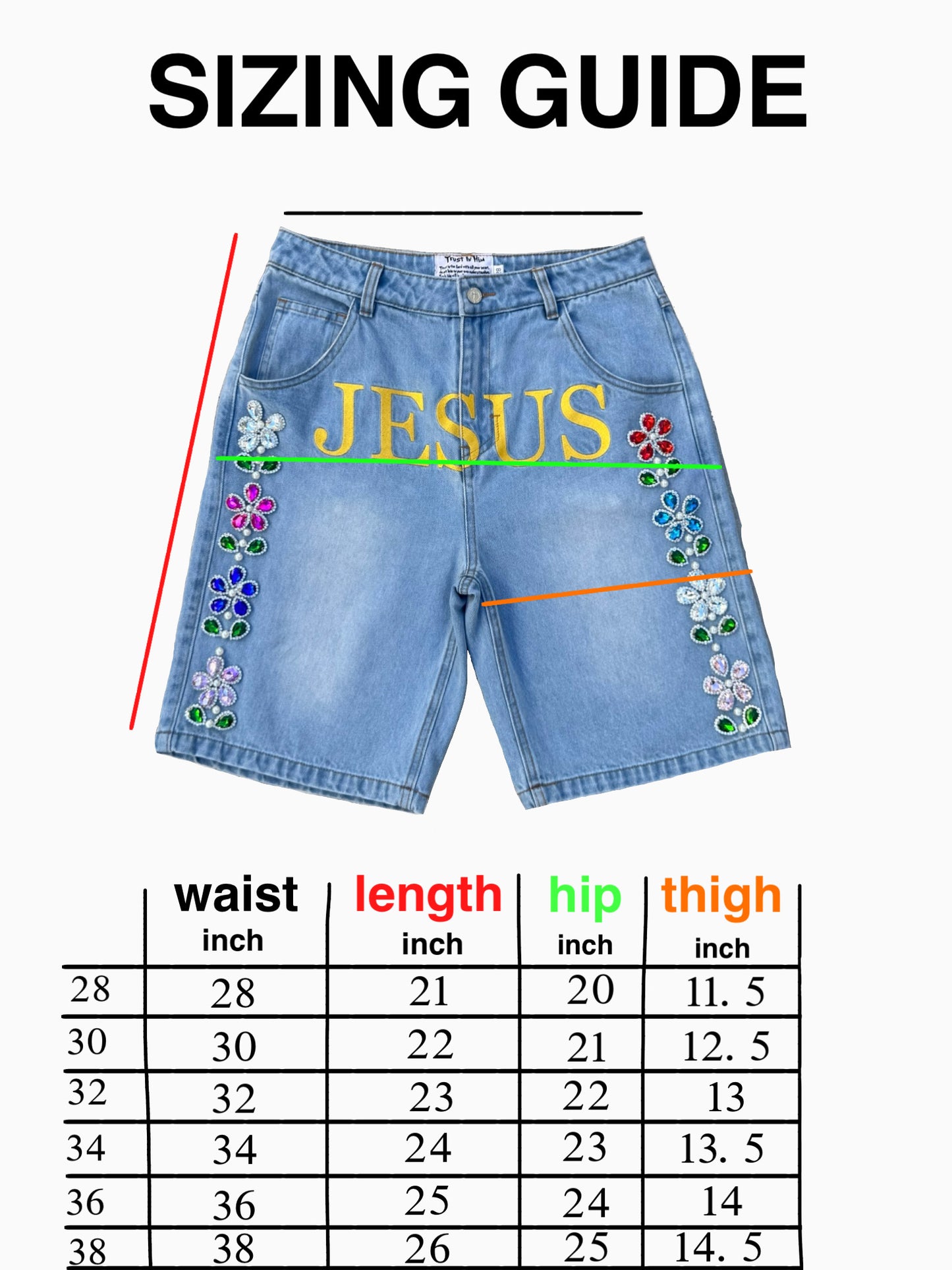 "Holy Denim" Floral Jorts