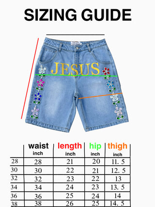 "Holy Denim" Floral Jorts