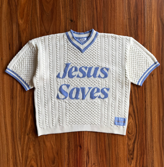"Jesus Saves" Light Weight Knitted Jersey