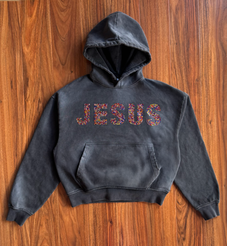 "JESUS" Stained Glass Rhinestone Hoodie