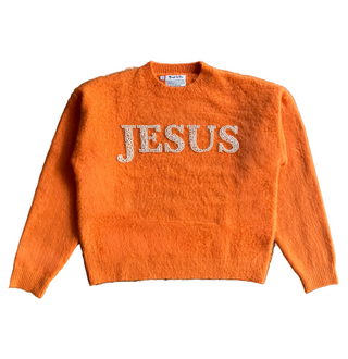 "JESUS" Pearl Mohair Sweater