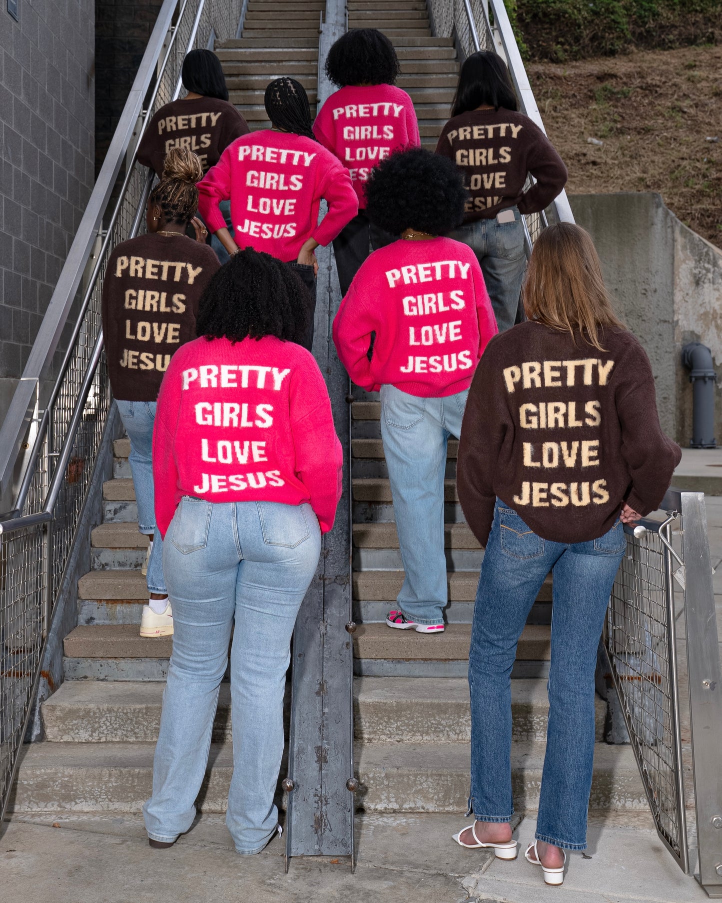 Brown "Pretty Girls Love Jesus" Mohair Sweater