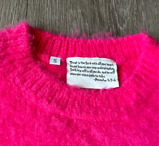 Pink "Pretty Girls Love Jesus" Mohair Sweater