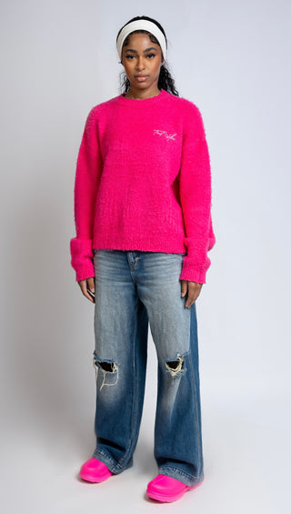 Pink "Pretty Girls Love Jesus" Mohair Sweater