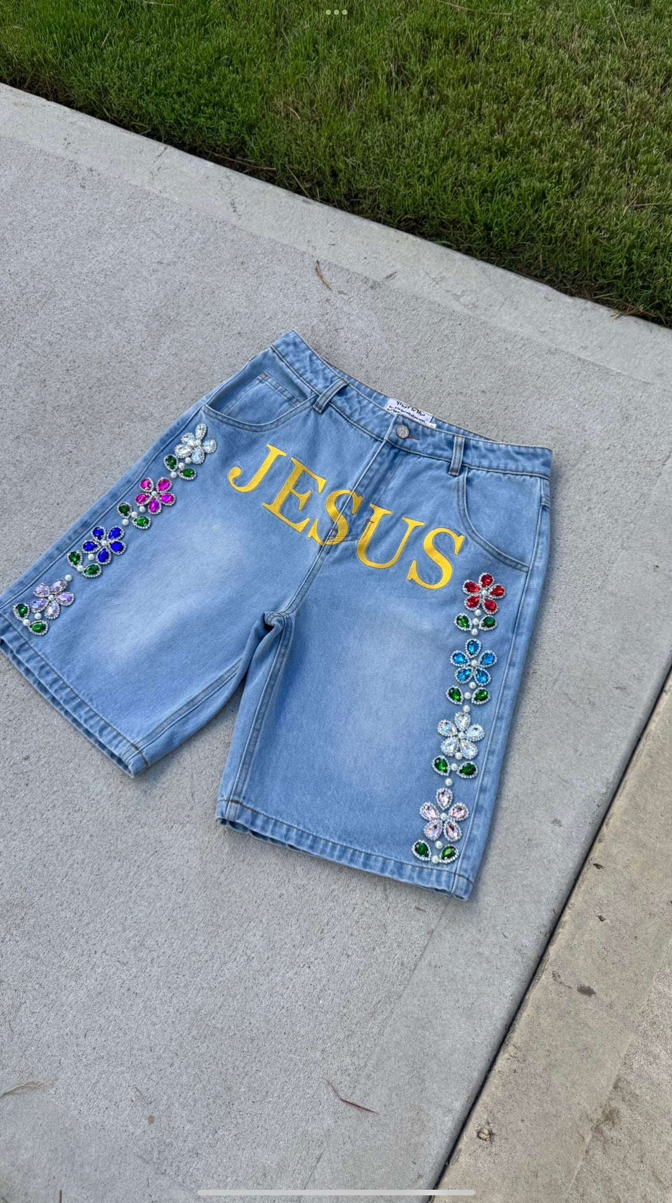 "Holy Denim" Floral Jorts