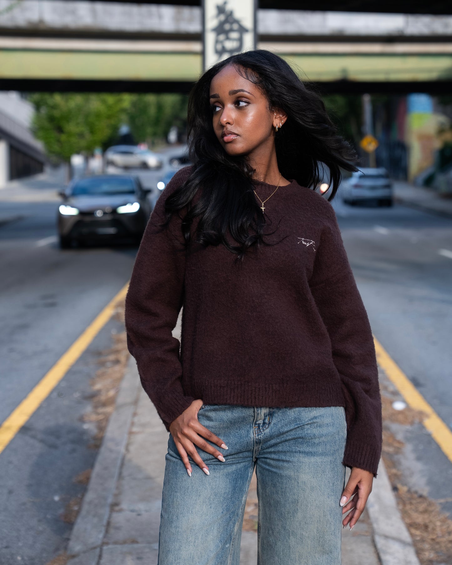 Brown "Pretty Girls Love Jesus" Mohair Sweater