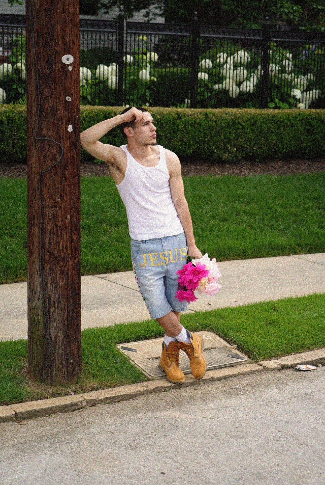 "Holy Denim" Floral Jorts