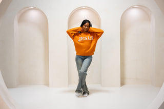 "JESUS" Pearl Mohair Sweater
