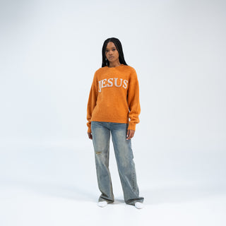 "JESUS" Pearl Mohair Sweater