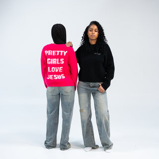 Pink "Pretty Girls Love Jesus" Mohair Sweater