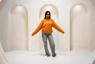 "JESUS" Pearl Mohair Sweater
