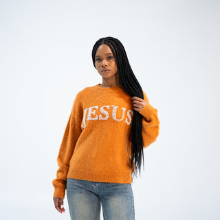 "JESUS" Pearl Mohair Sweater