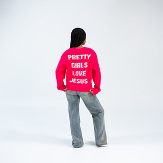Pink "Pretty Girls Love Jesus" Mohair Sweater
