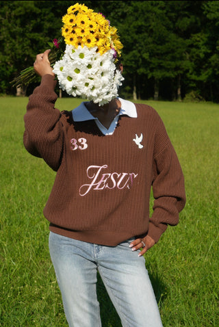 "In Jesus We Trust" Knitted Polo