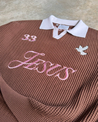 "In Jesus We Trust" Knitted Polo