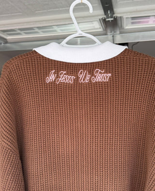"In Jesus We Trust" Knitted Polo