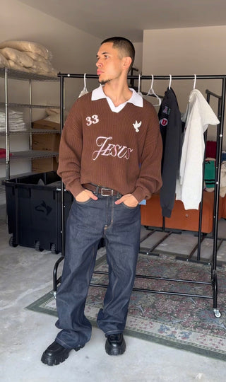 "In Jesus We Trust" Knitted Polo