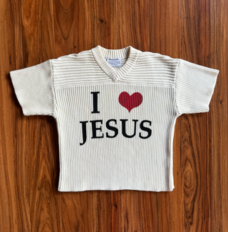 "I ❤️ JESUS" Knitted Cotton Ribbing Jersey