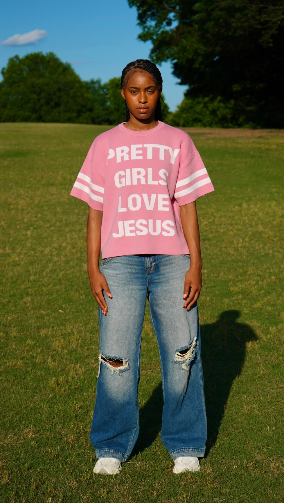 "Pretty Girls Love Jesus" Knitted Jersey