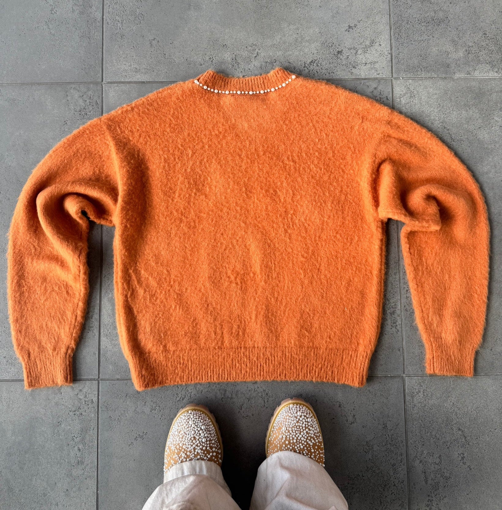 "JESUS" Pearl Mohair Sweater