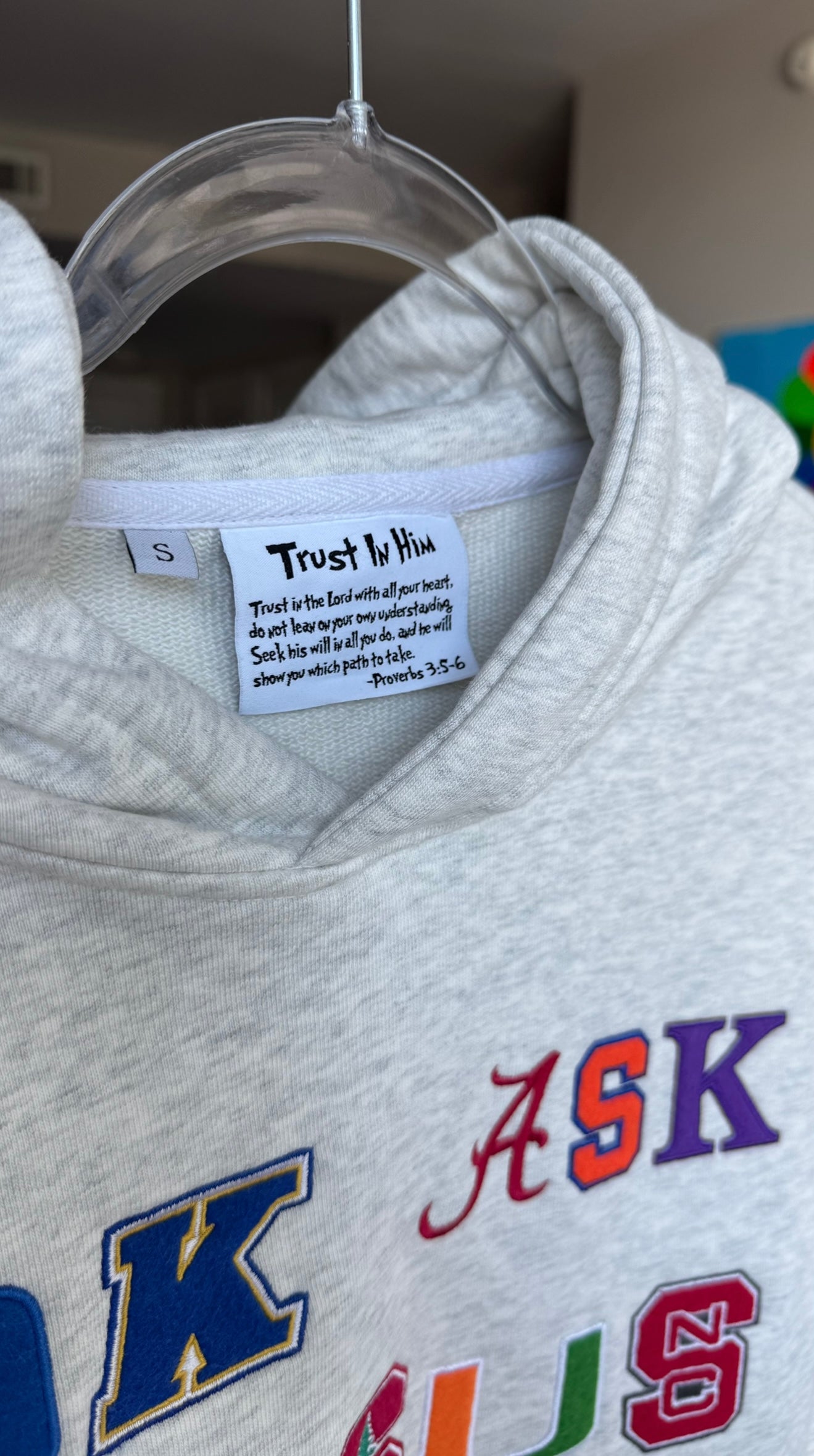 "IDK ASK JESUS" College Hoodie