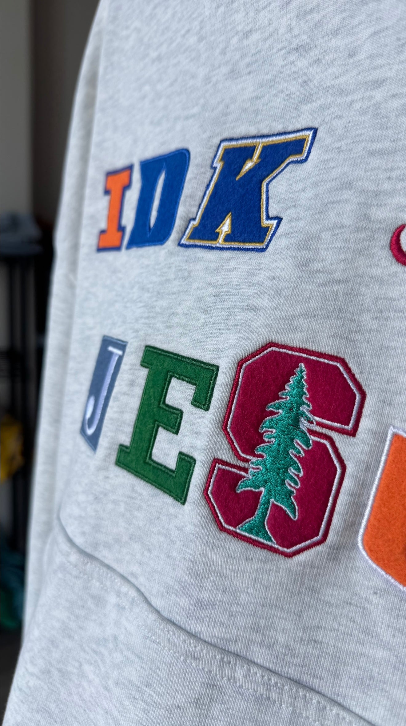 "IDK ASK JESUS" College Hoodie