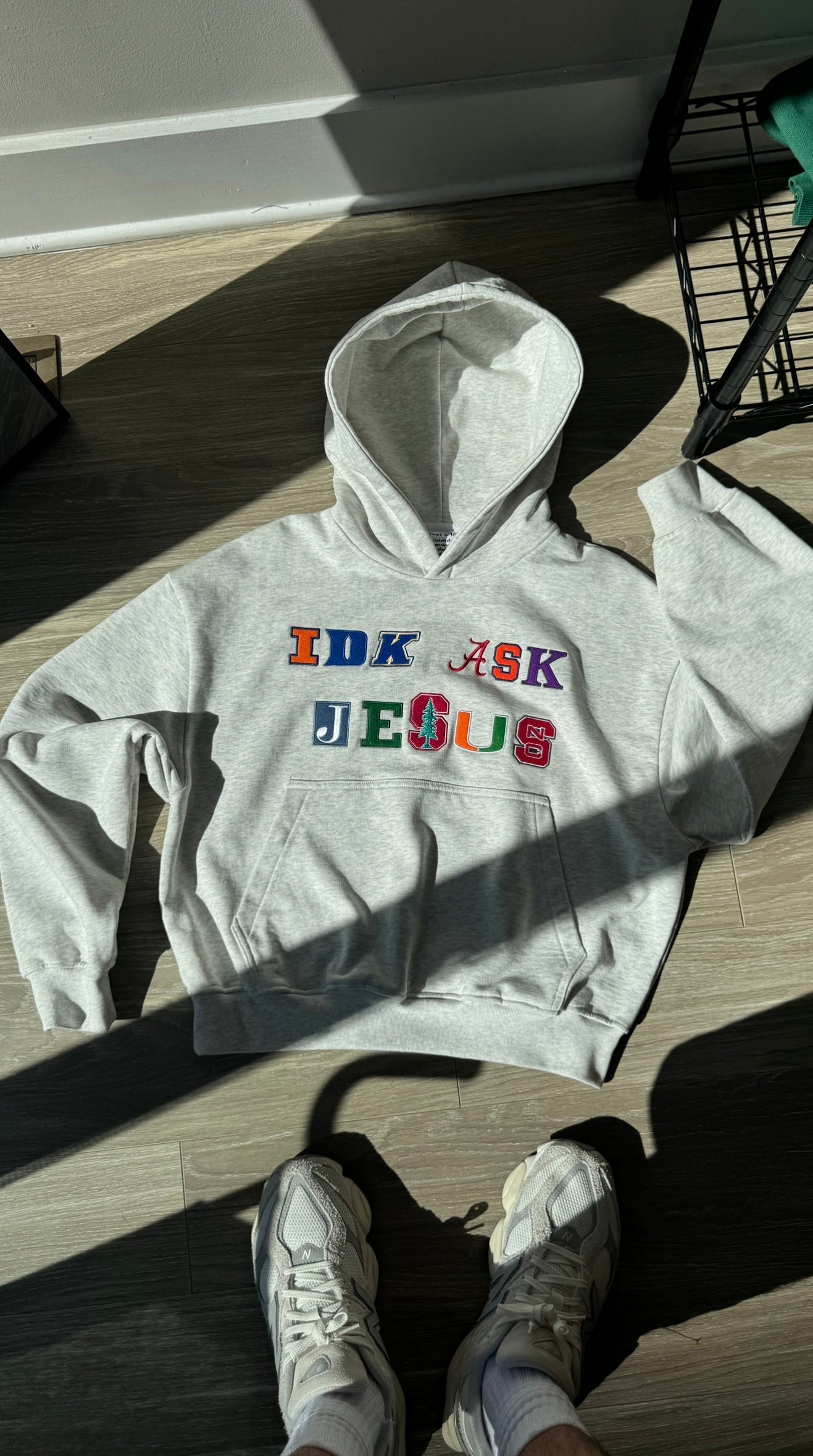 "IDK ASK JESUS" College Hoodie