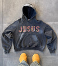"JESUS" Stained Glass Rhinestone Hoodie