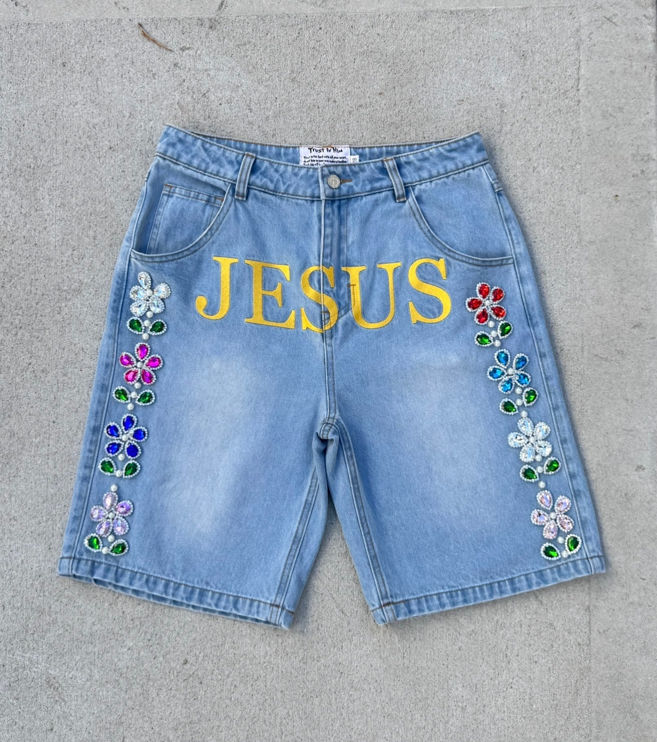 "Holy Denim" Floral Jorts