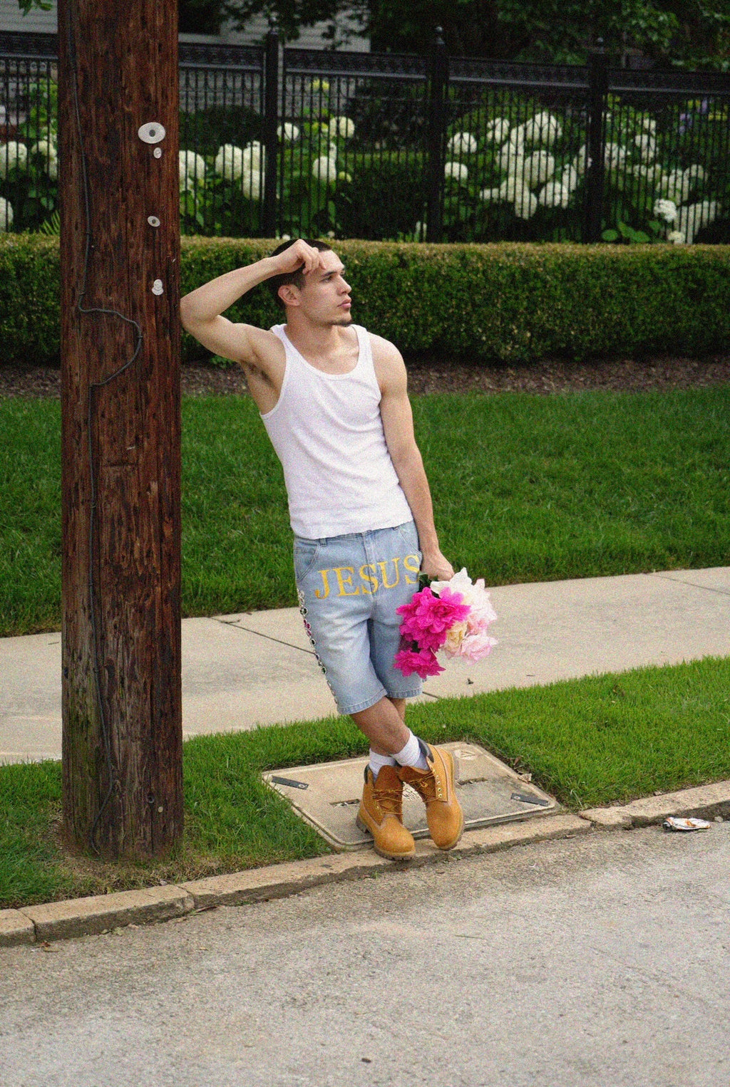 "Holy Denim" Floral Jorts