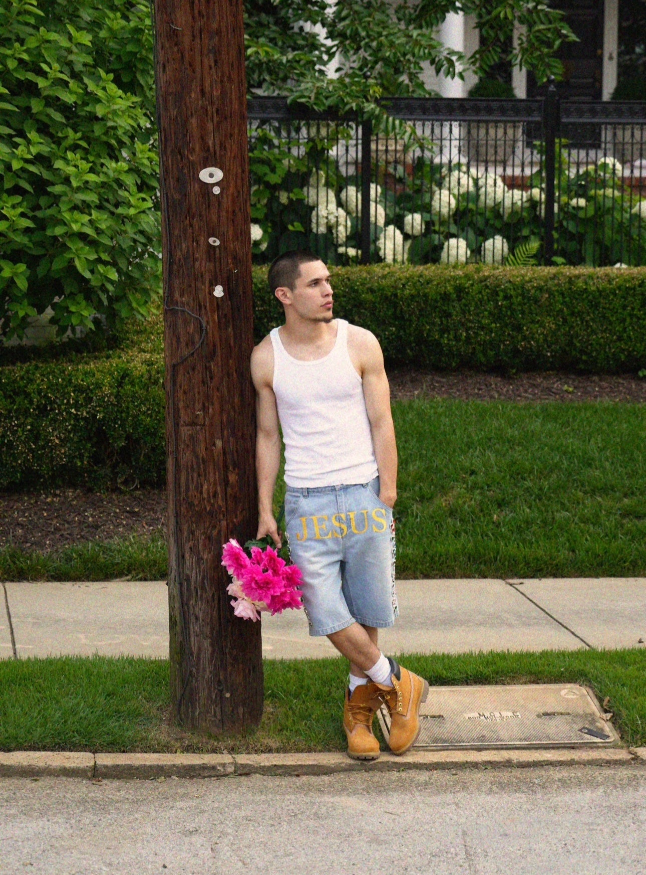 "Holy Denim" Floral Jorts