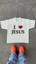 "I ❤️ JESUS" Knitted Cotton Ribbing Jersey