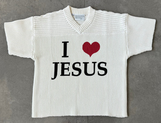 "I ❤️ JESUS" Knitted Cotton Ribbing Jersey