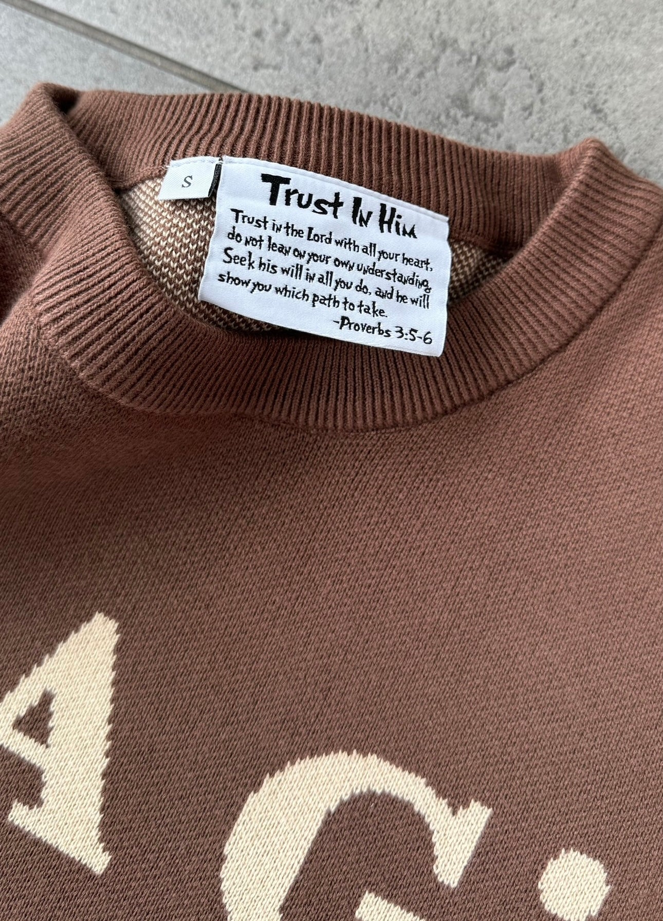 "Just A Girl Who Loves Jesus" Knitted Jersey