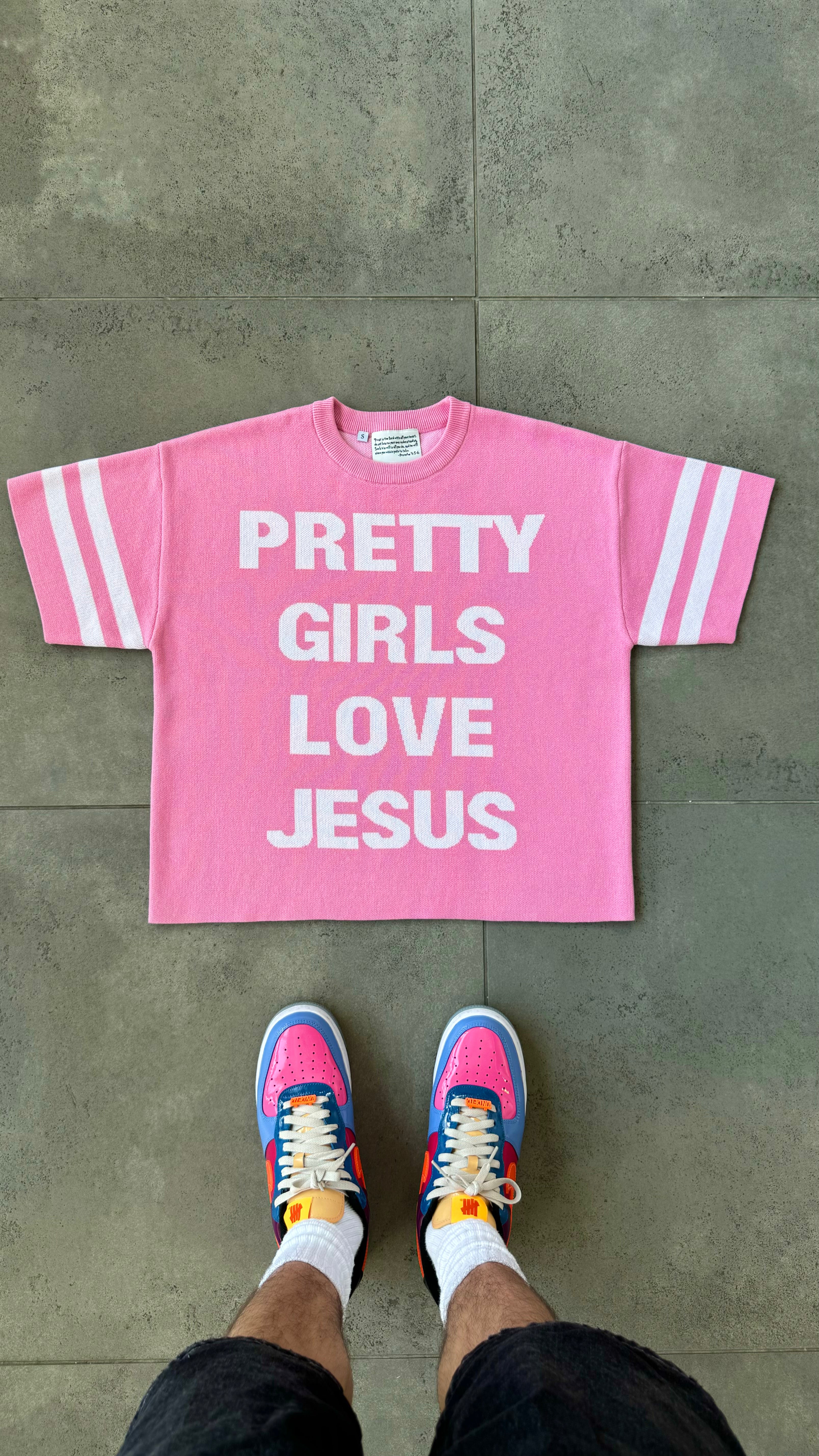 "Pretty Girls Love Jesus" Knitted Jersey