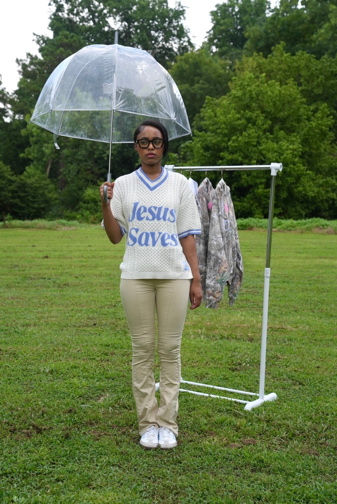 "Jesus Saves" Light Weight Knitted Jersey