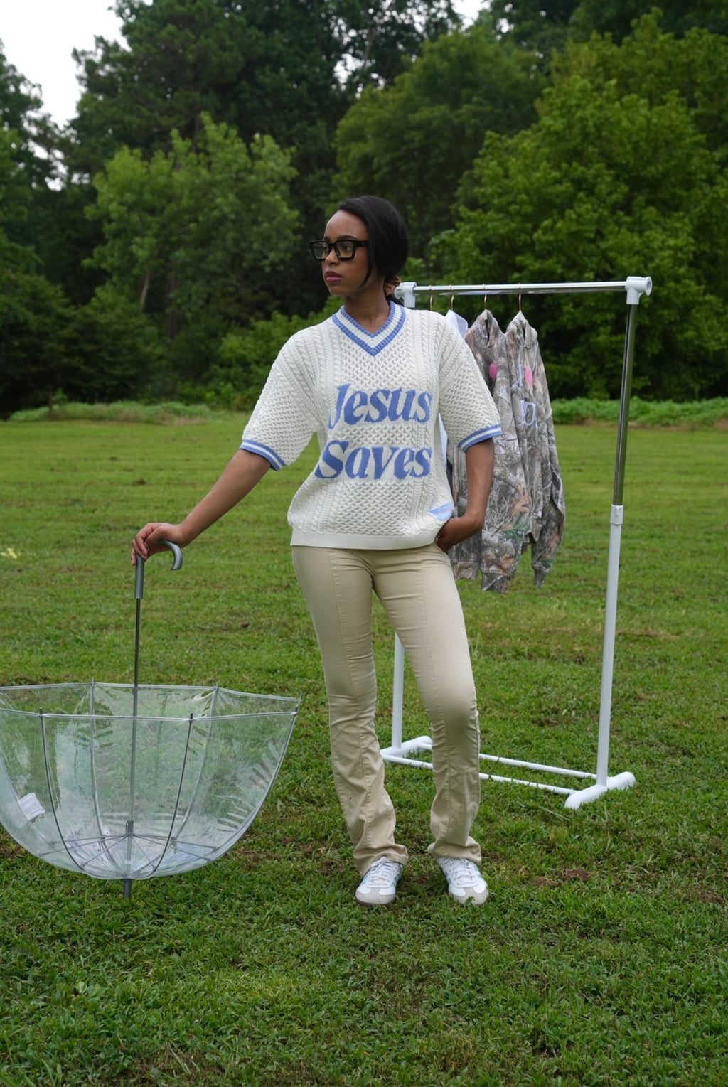"Jesus Saves" Light Weight Knitted Jersey