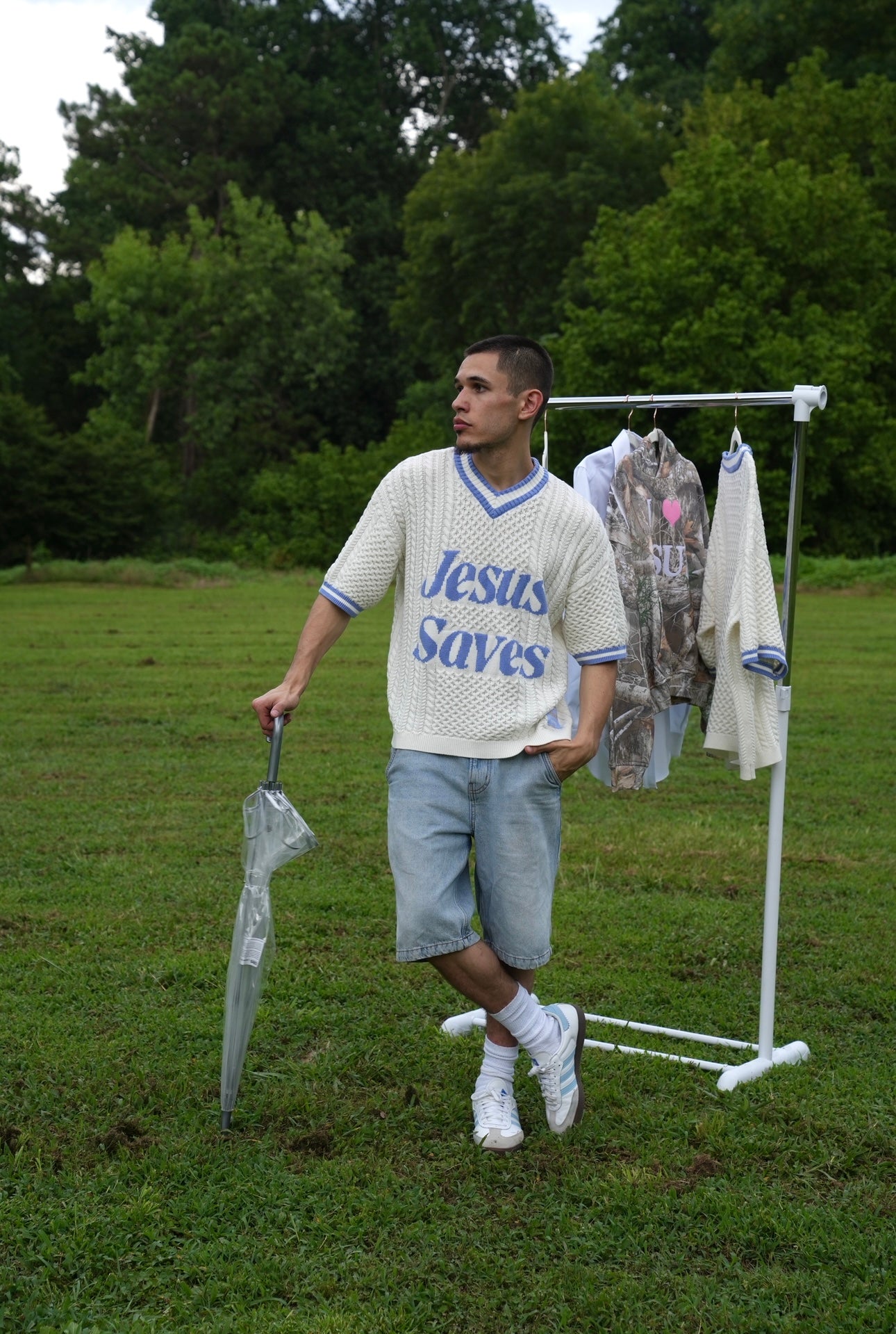 "Jesus Saves" Light Weight Knitted Jersey