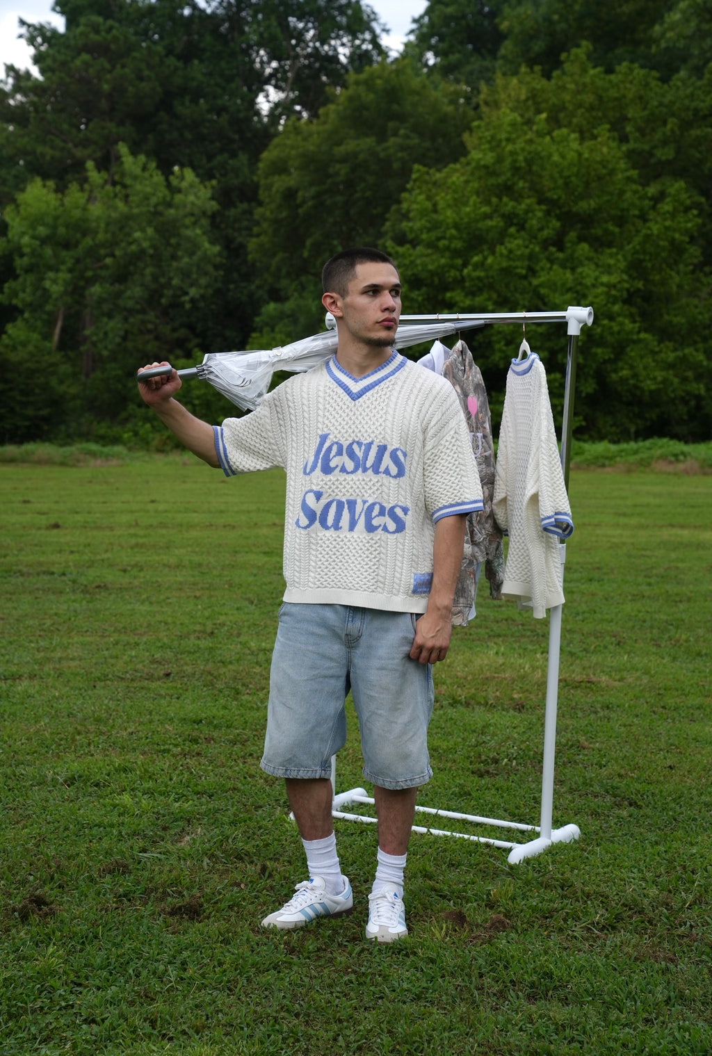 "Jesus Saves" Light Weight Knitted Jersey