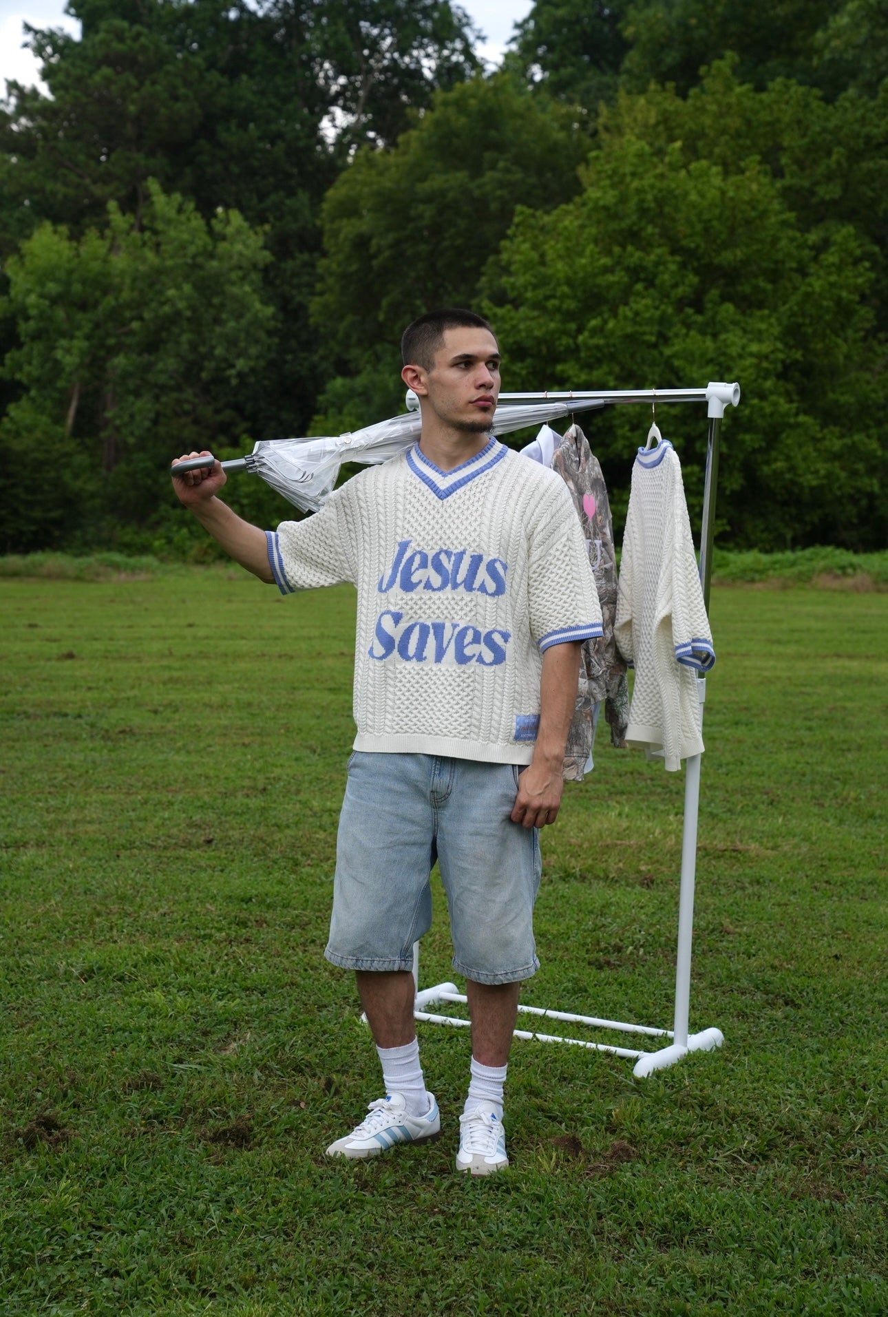 "Jesus Saves" Light Weight Knitted Jersey