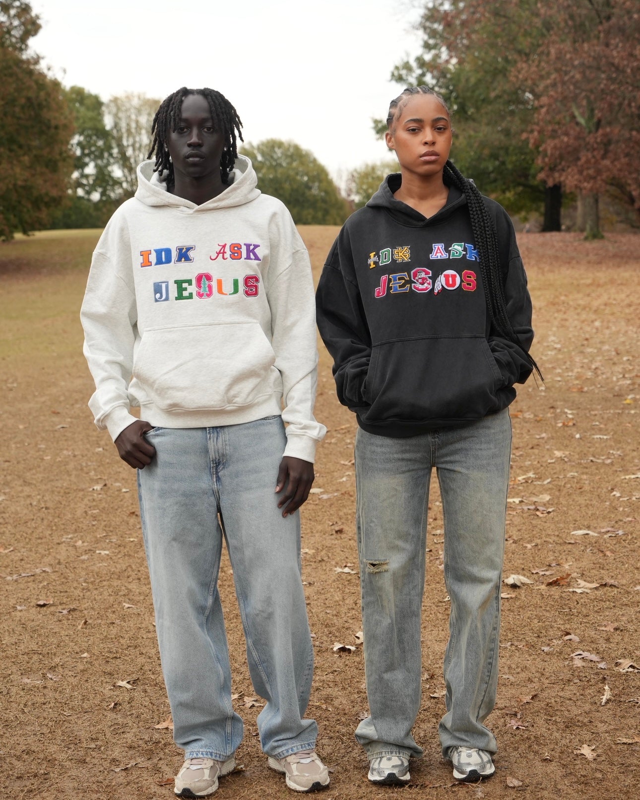 "IDK ASK JESUS" College Hoodie