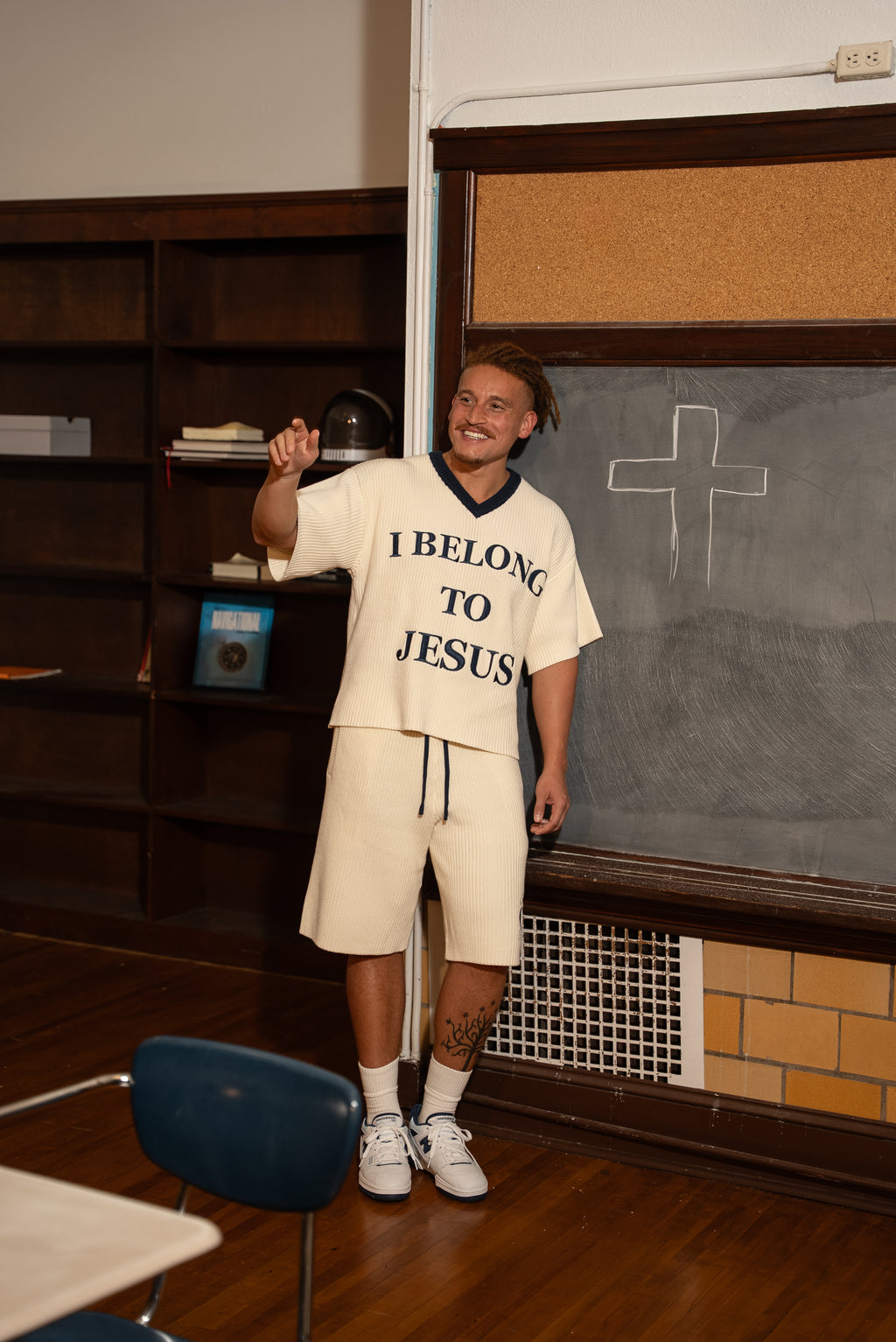 'Child Of Christ' Knitted Shorts (Blue)