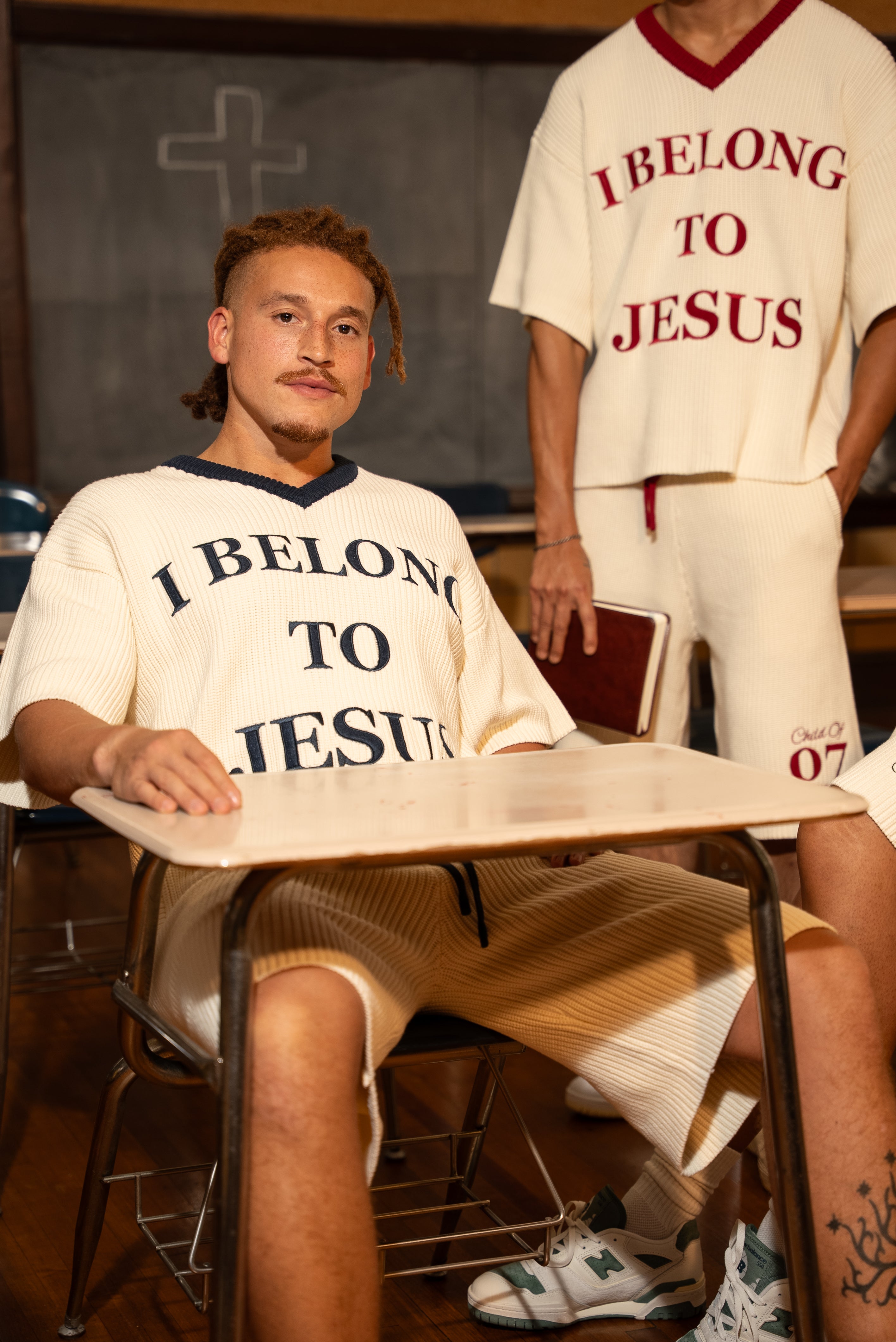 'I Belong To Jesus' Knitted Jersey (Blue)