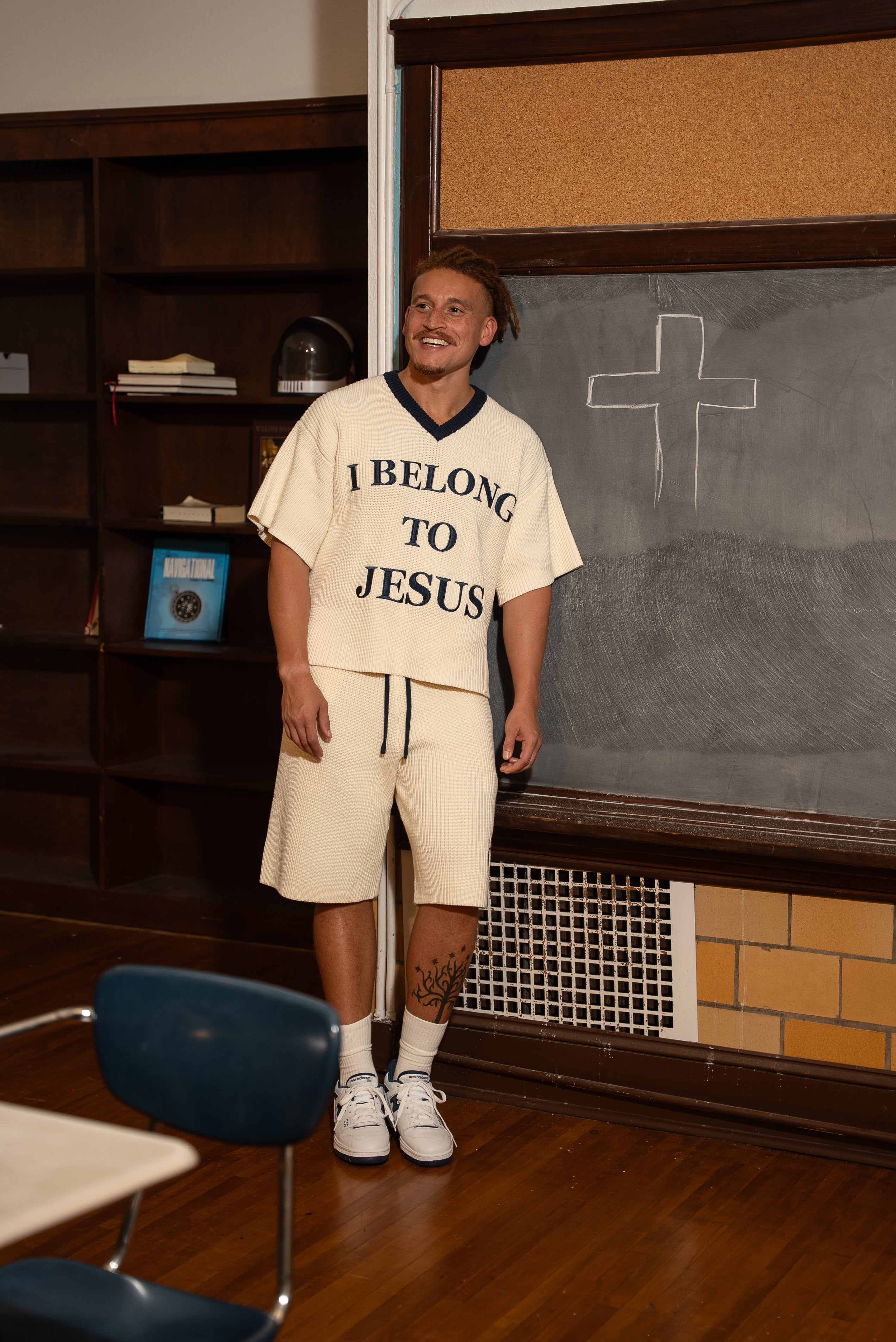 'I Belong To Jesus' Knitted Jersey (Blue)