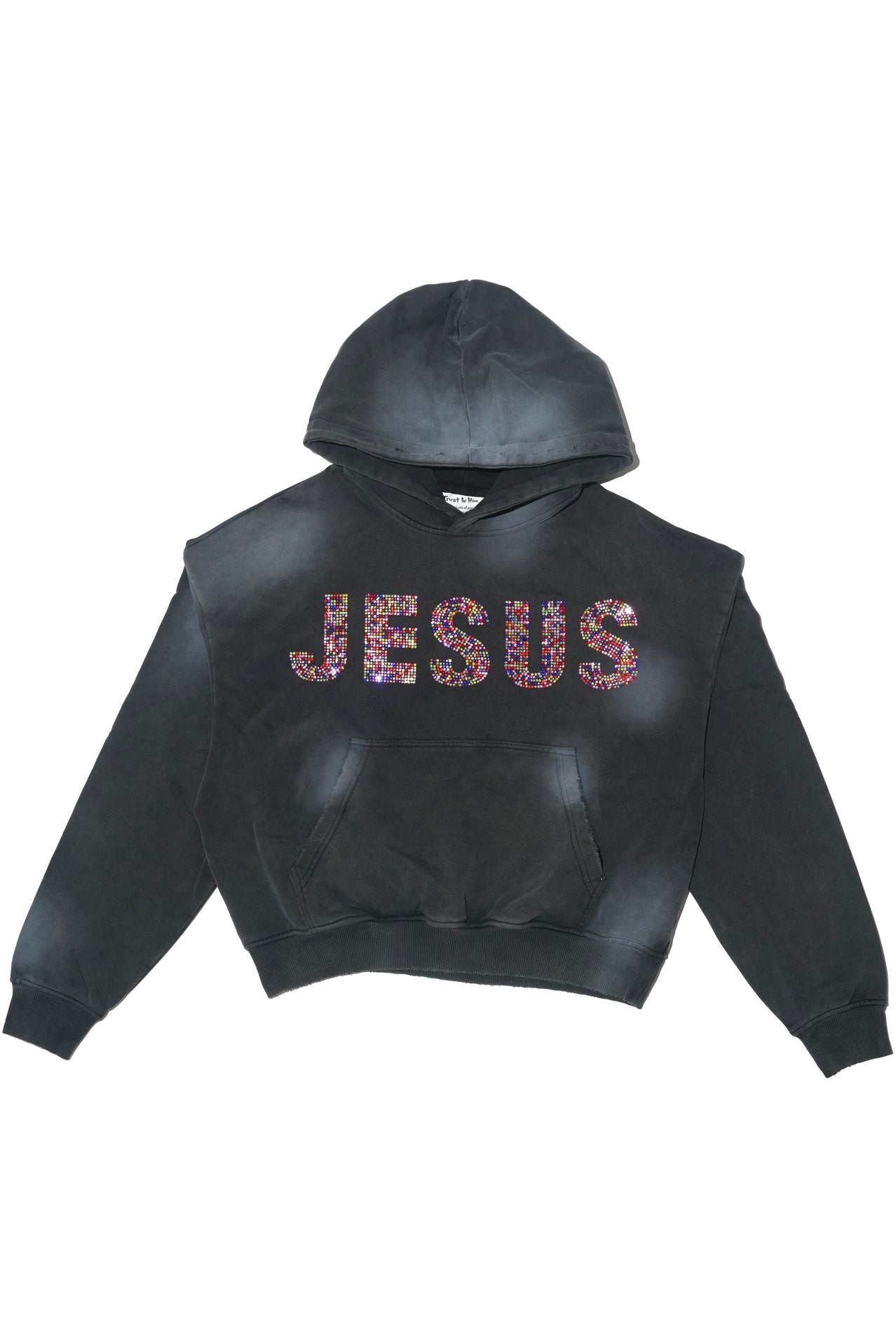 "JESUS" Stained Glass Rhinestone Hoodie