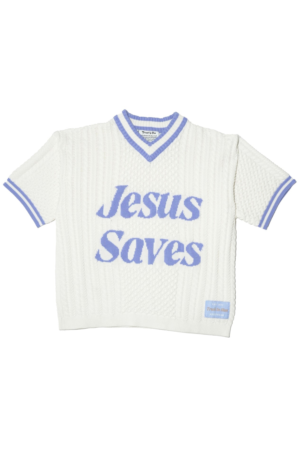 "Jesus Saves" Light Weight Knitted Jersey