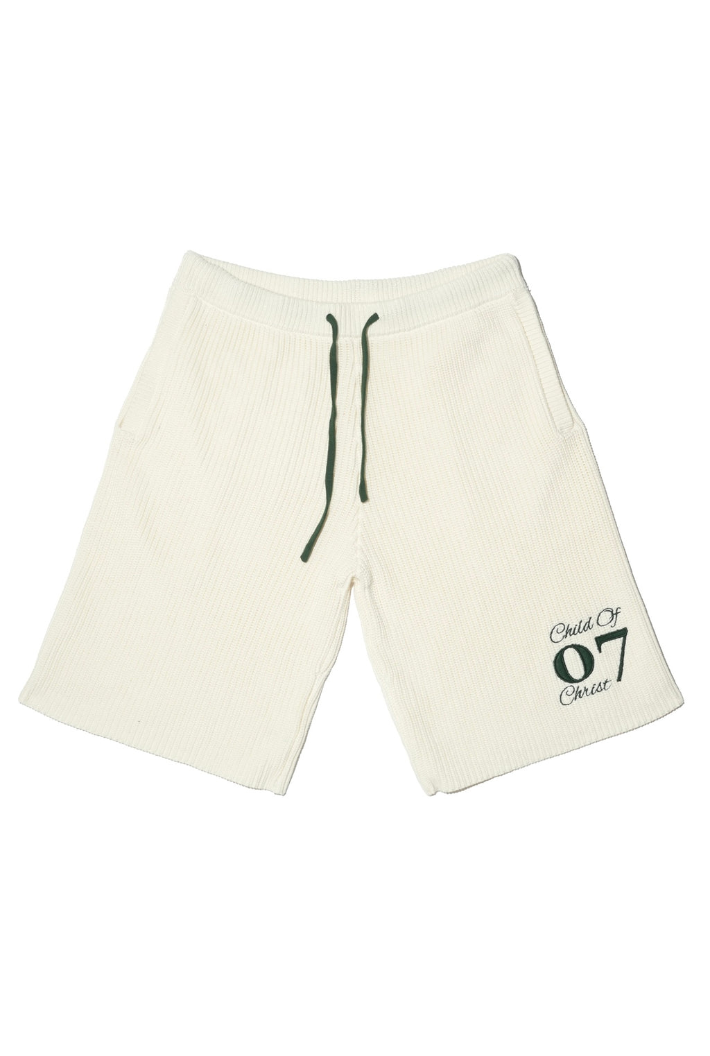 'Child Of Christ' Knitted Shorts (Green)