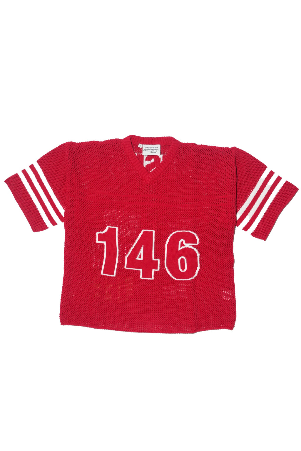 "John 14:6" Red Knitted Mesh Jersey
