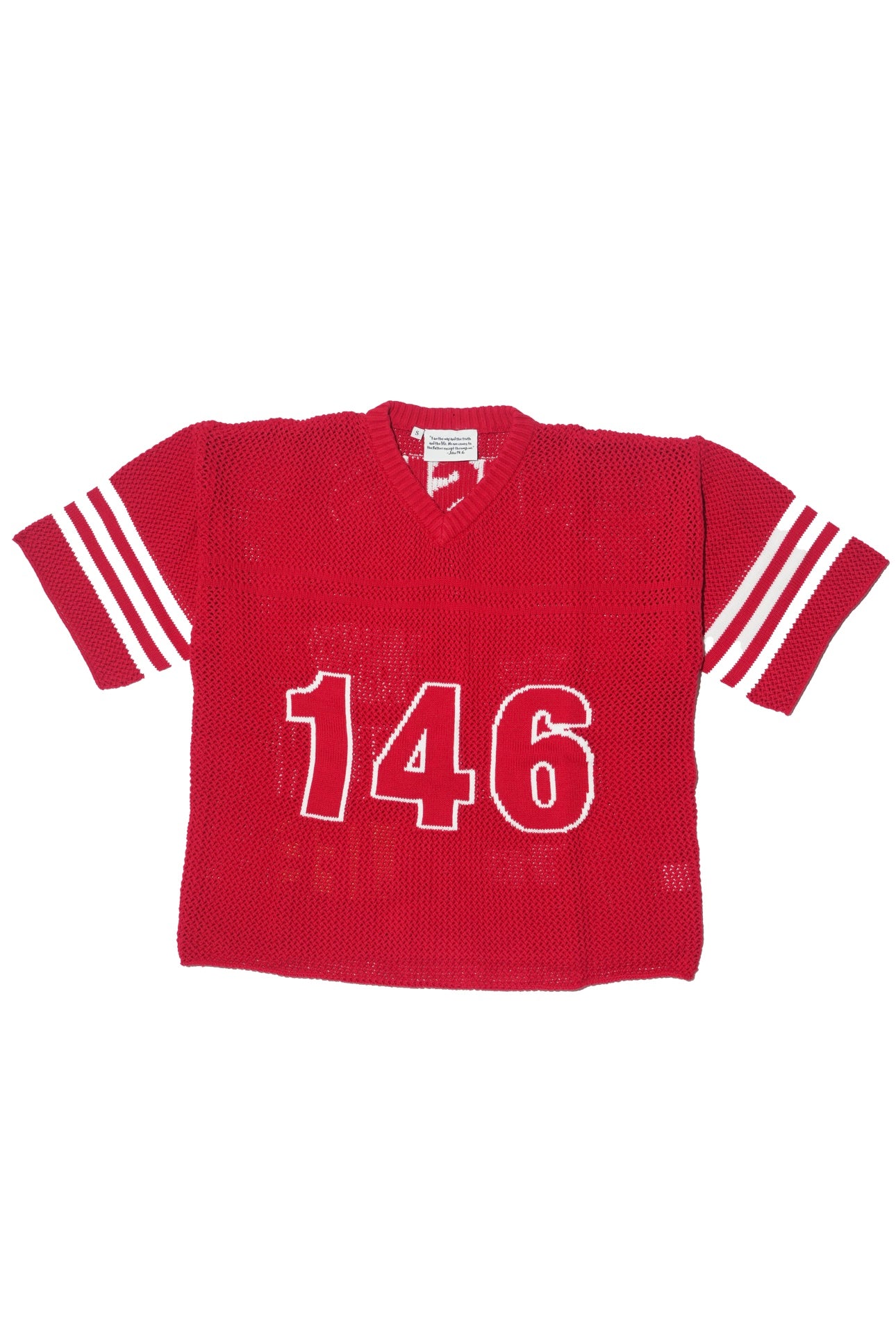 "John 14:6" Red Knitted Mesh Jersey