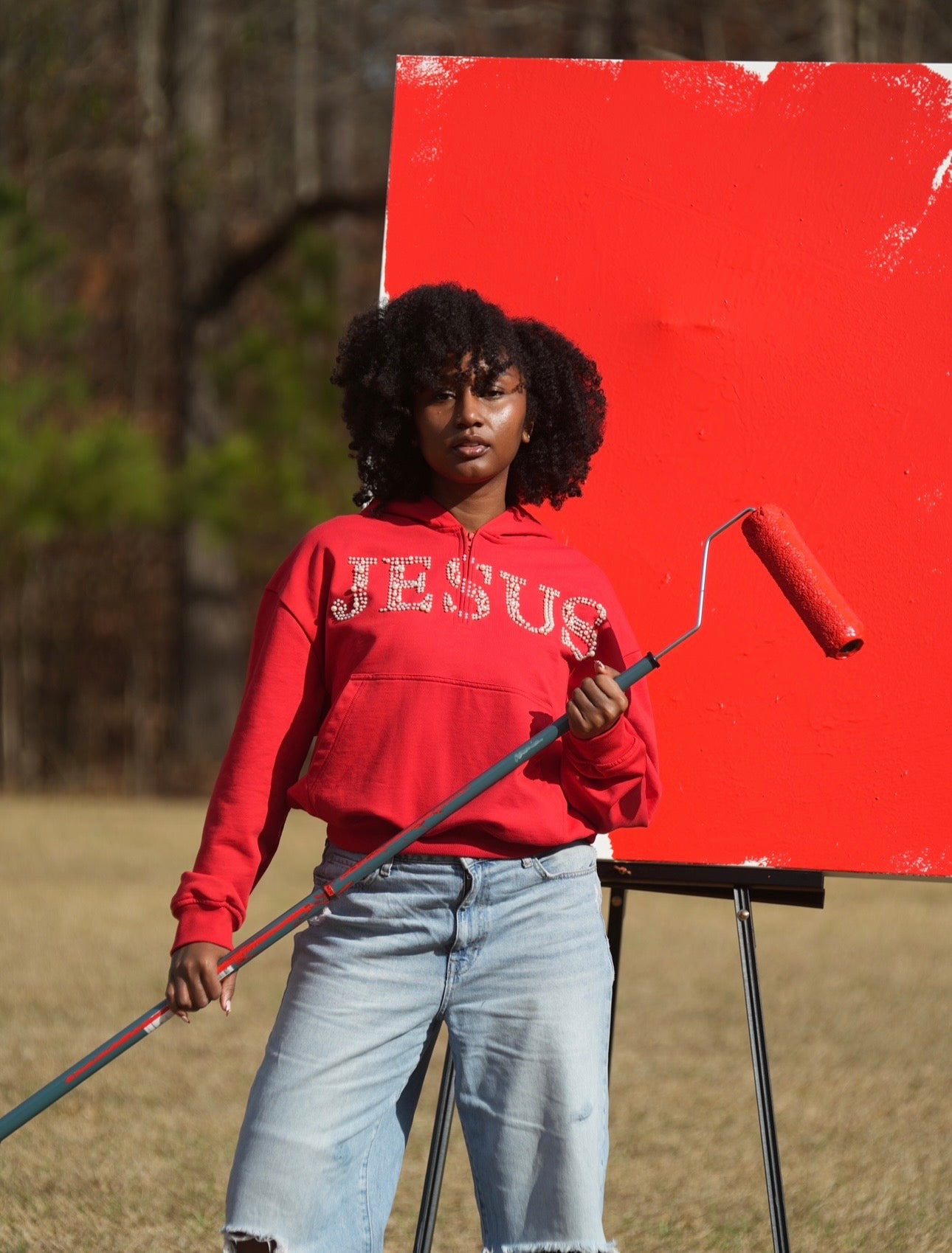 Pearl Quarter Zip 'JESUS'' Hoodie